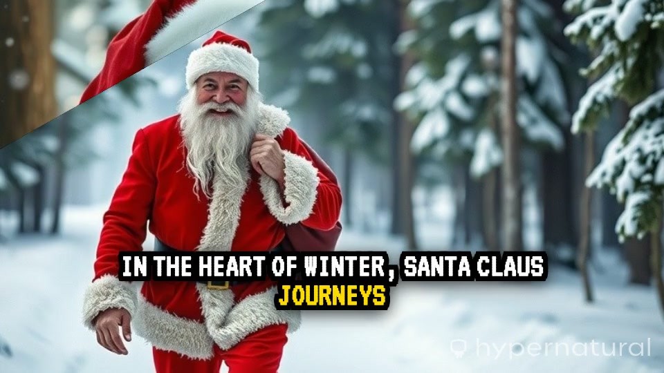 Santa Claus in the Winter Forest