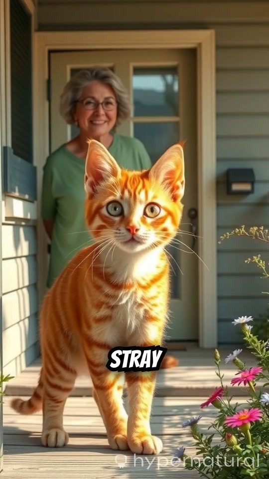 From Stray to Friend: The Cat's New Home