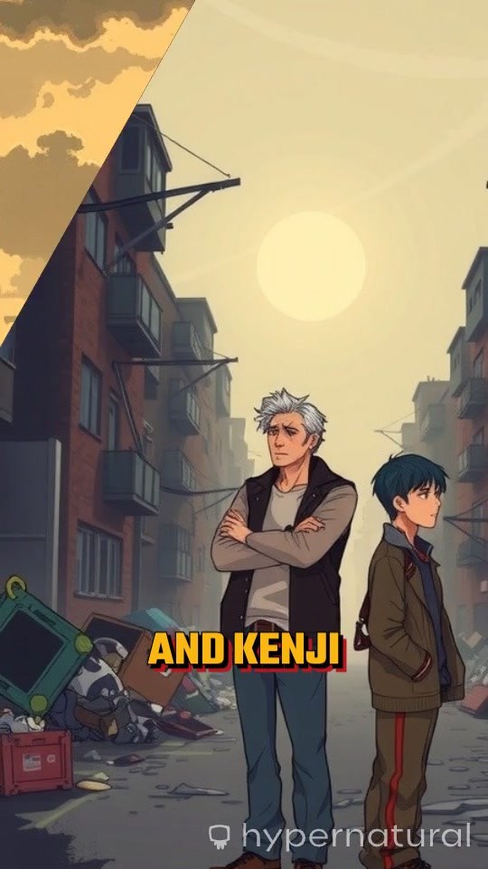 Two Boys Surviving Pollution from Human Activities