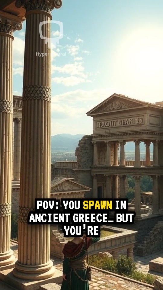 Skeleton in Ancient Greece with a Smartphone