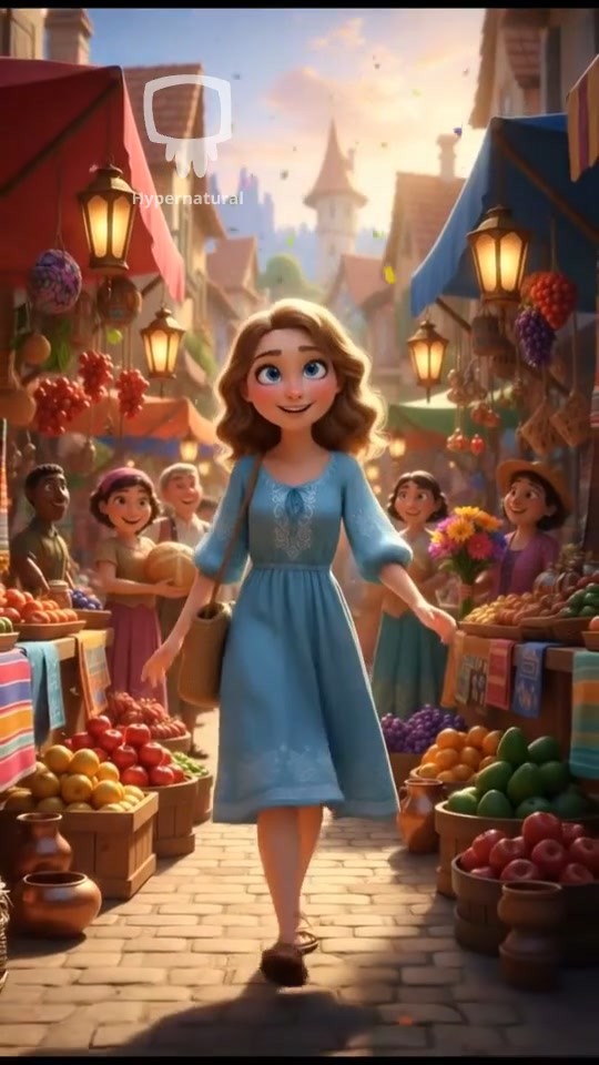 Mother and Daughter Go to Market