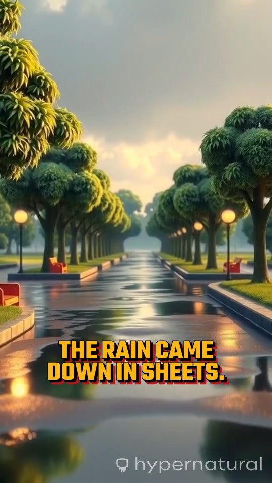 Dog and Human Play in the Rain