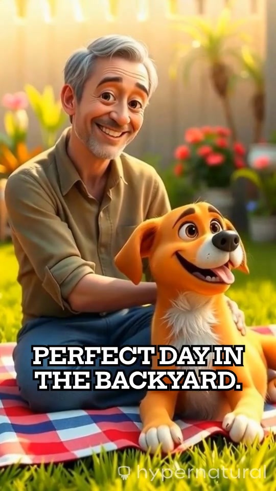 Playtime Adventures: 3D Child and Dog in the Backyard