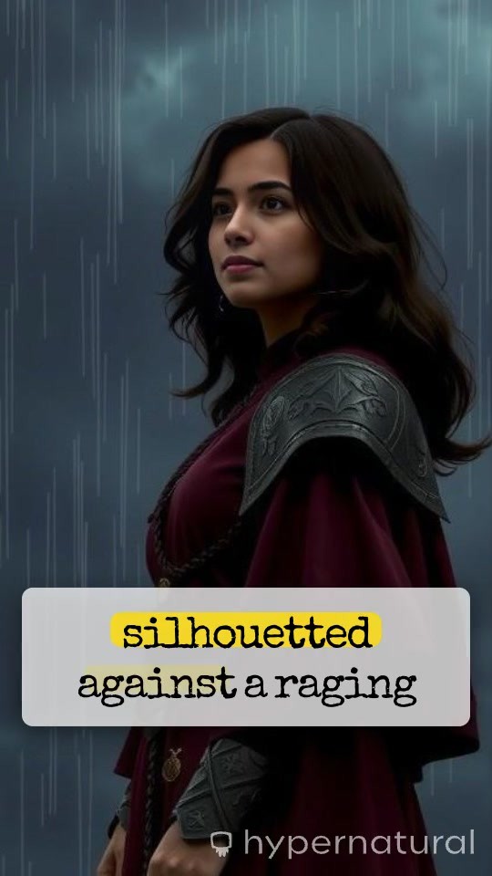Cinematic Rain: A Girl Cutting Through Thunder Clouds