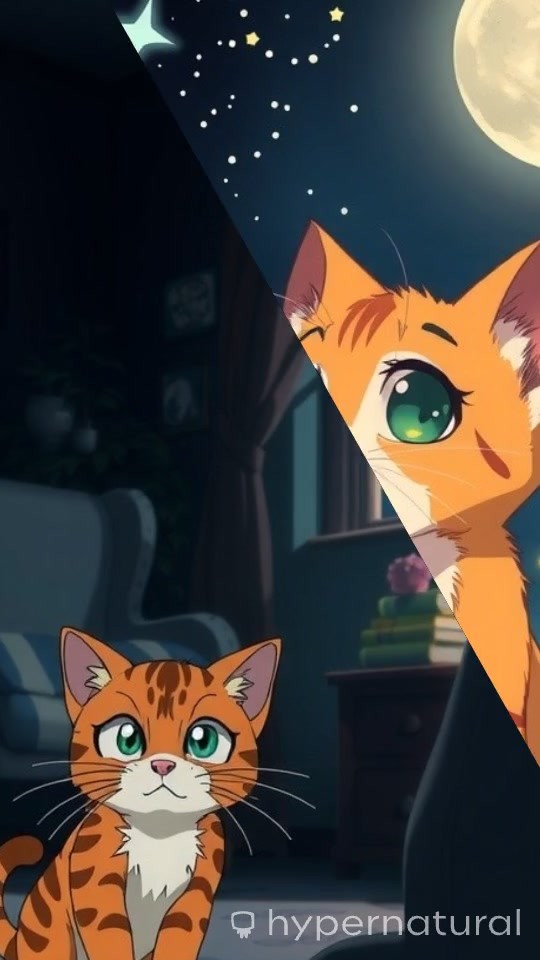 A Tiny Cat's Journey to the Stars
