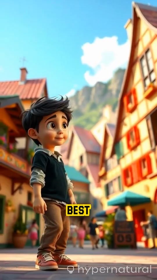 Playtime Adventures: 3D Cartoon Child and Dog in the Backyard