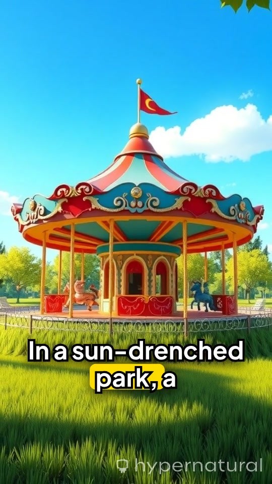 Children Playing on a Merry-Go-Round