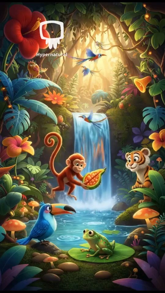 Jungle Friendships: A Cute Cartoon Adventure