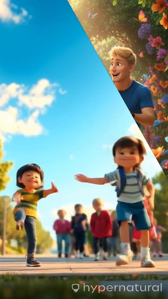 Kids Playing in the Garden with Friends