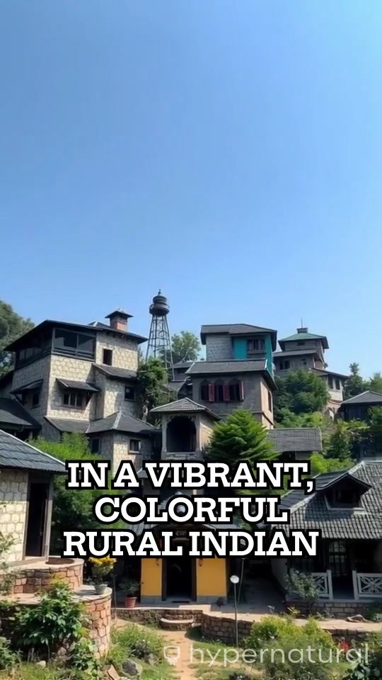 A Big Duck in a Colorful Village