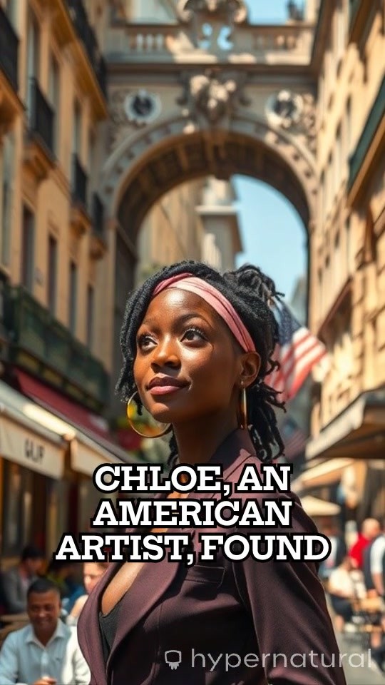 African American Woman Strolling Through Paris