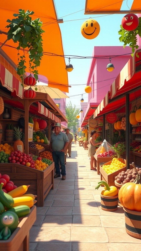 Fun Day at the Market: Choosing Fruits and Veggies!