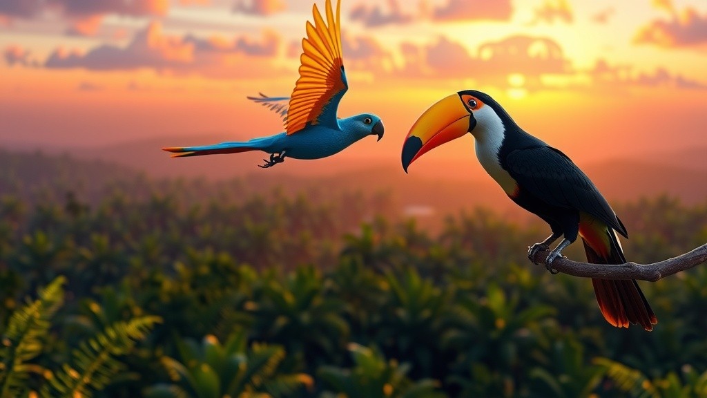Mystical Amazon Rainforest at Golden Hour