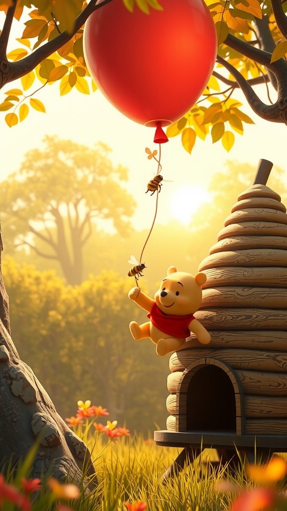 Pooh Bear's Whimsical Adventures in the Hundred Acre Wood