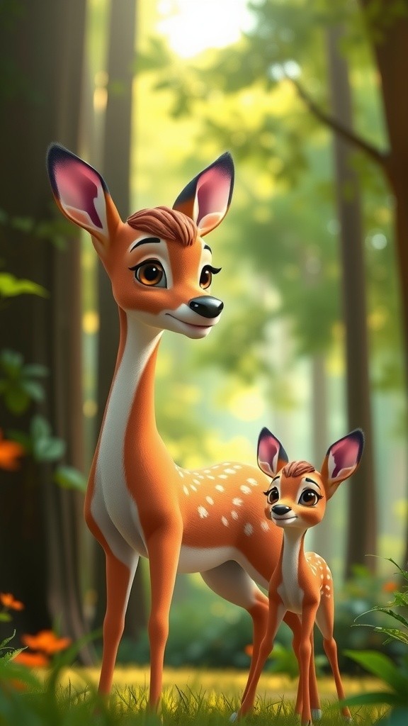 Struggles of Life: A Deer and Her Child