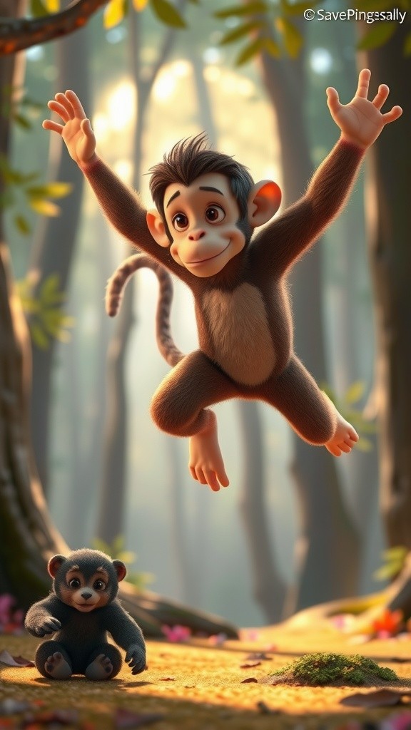 Monkey's Unlikely Friendship: A Tale of Care and Adventure