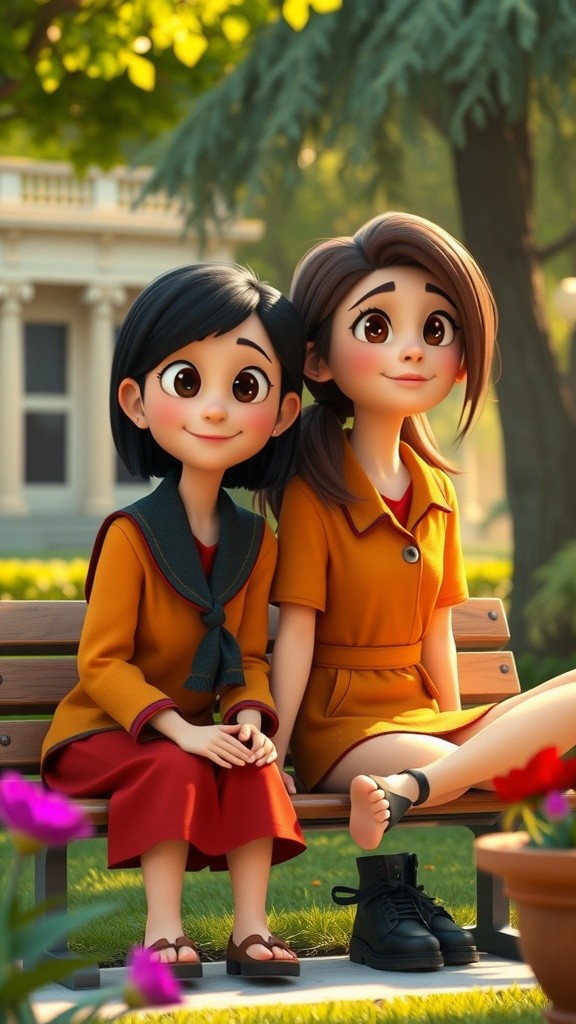 Saling Membantu di Taman Sekolah