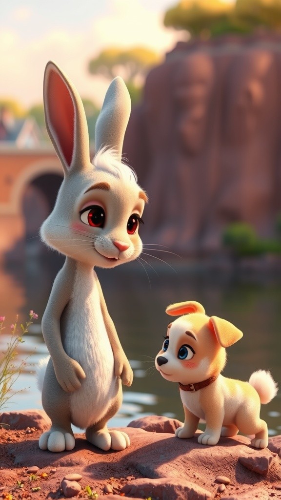 The Rabbit and the Puppy: A Tale of Friendship