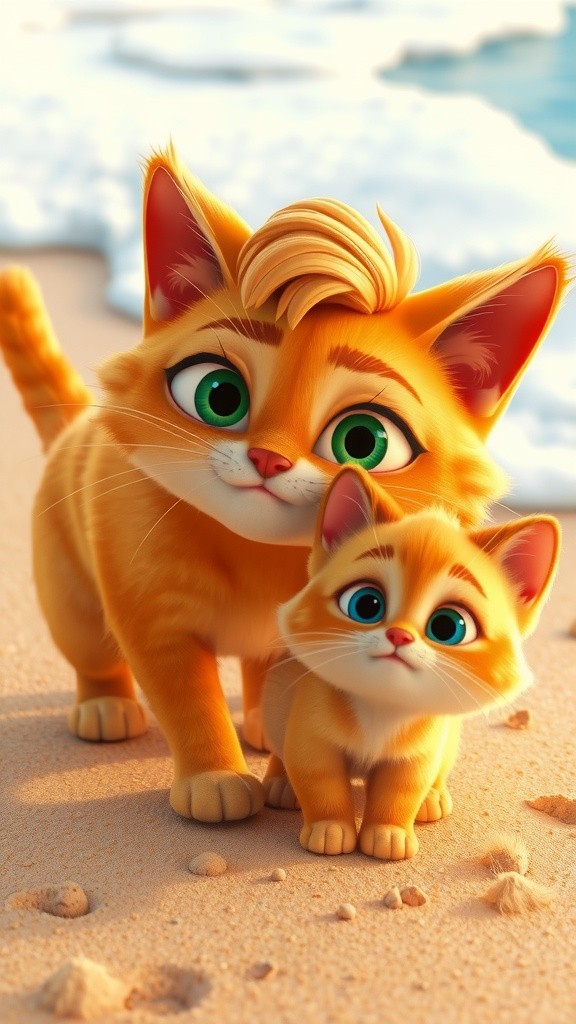 Brave Daddy Cat's Ocean Rescue
