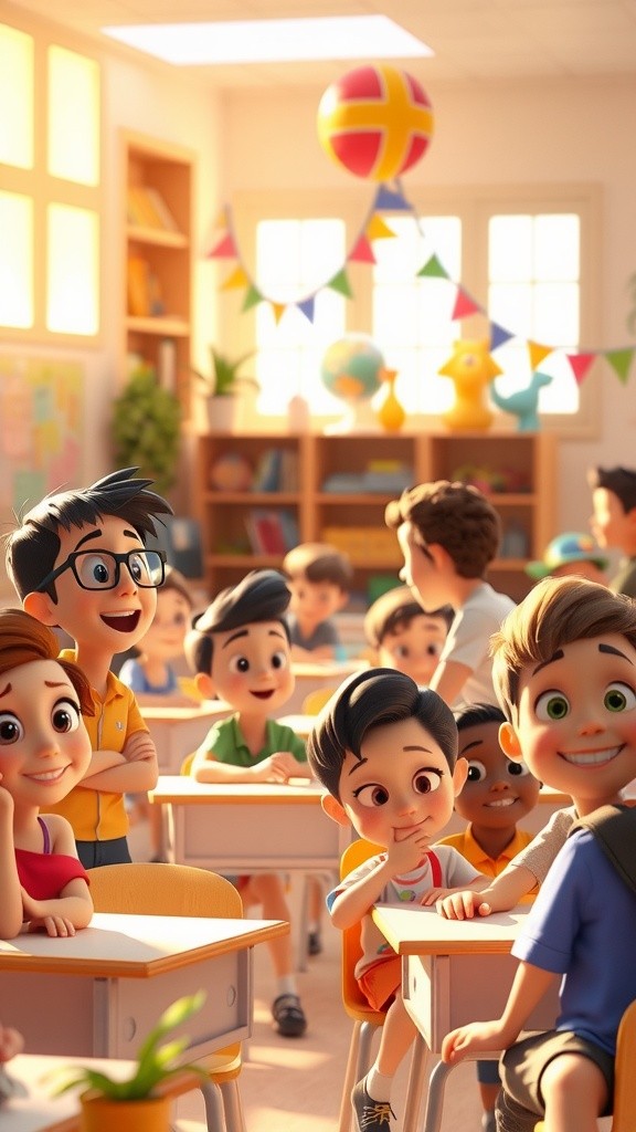Joyful Recitation: A Pixar-Inspired Madrasa Celebration