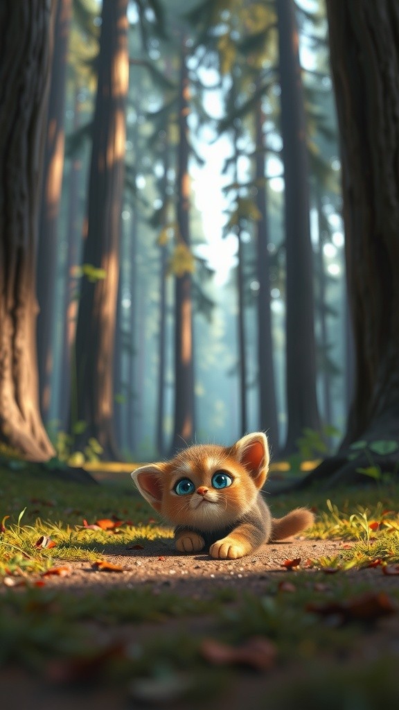Brave Koala Saves Kitten in the Forest