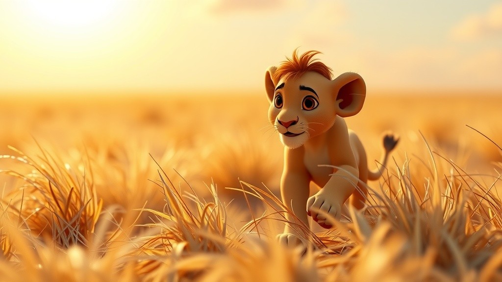 Childhood Bonds: A Cat's Love for a Lion