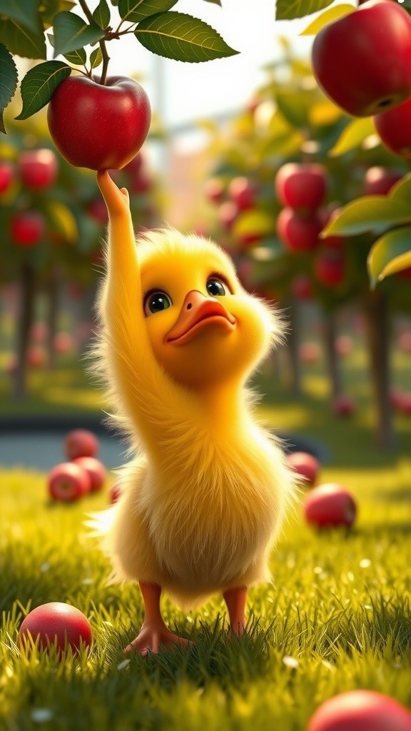 Duckling's Apple Adventure and Cycle Mishap
