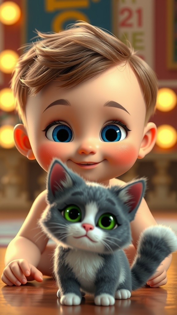Epic Showdown: AI Baby vs. AI Cat!