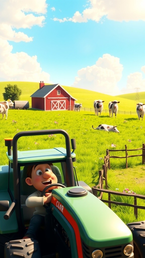 Ronaldo on the Dairy Farm: Tractor Driving Skills