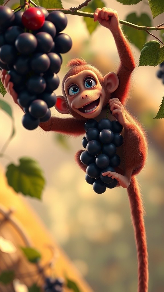 Feeding Monkeys: Black Grapes and Bananas!