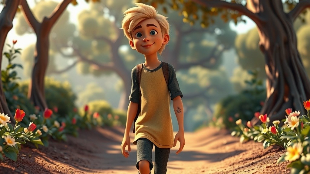 Cheerful Boy in Nature