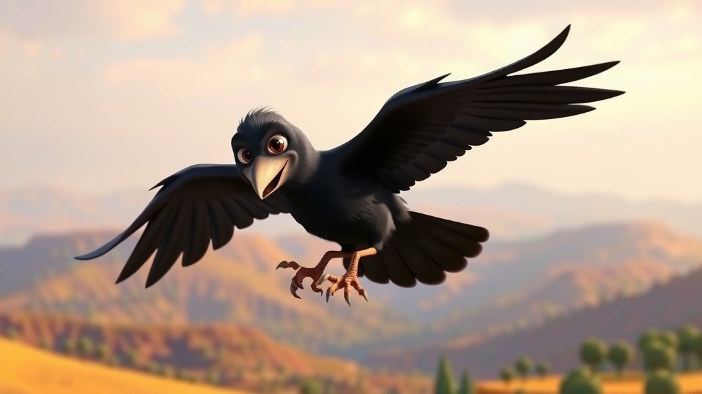 The Black Crow's Fascination with the Caged Peacock