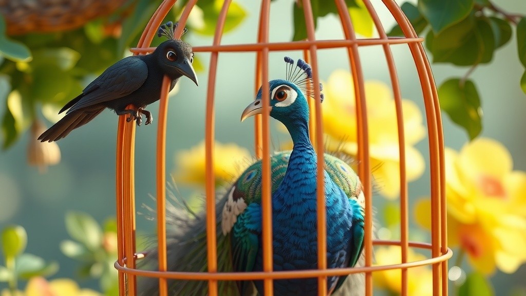 A Conversation Between the Crow and Peacock: Freedom vs. Beauty