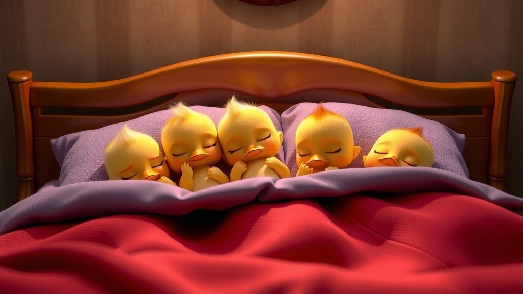Five Little Ducks on the Bed