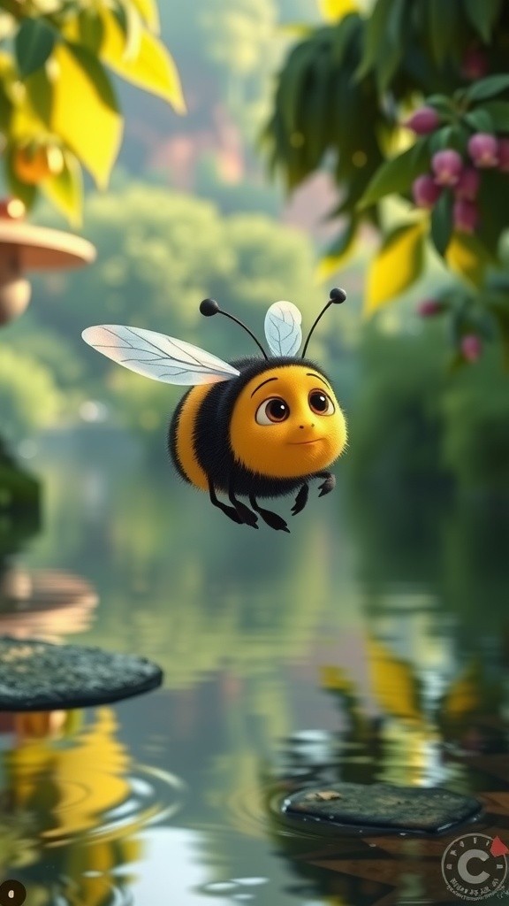 The Kind Bee and the Helpful Bird