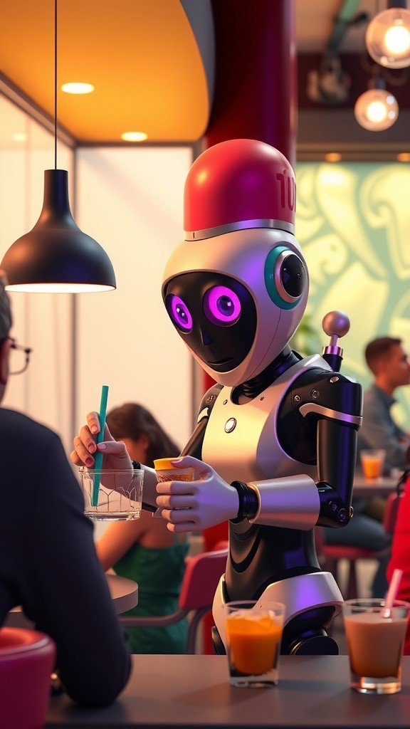 Robot Pelayan Kafe: Kopi dan Kekacauan