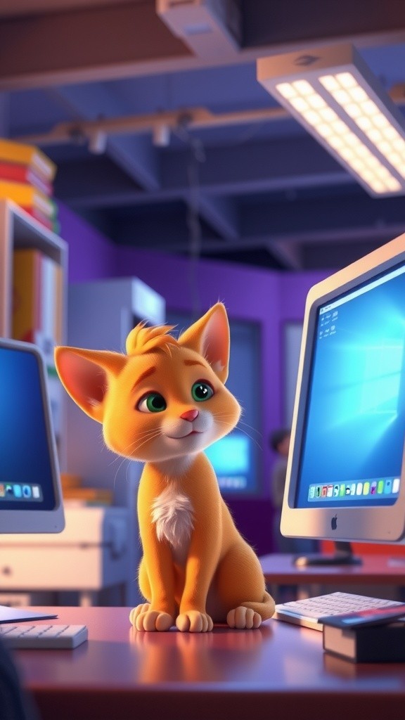 Meong Menjadi Bintang Kantor