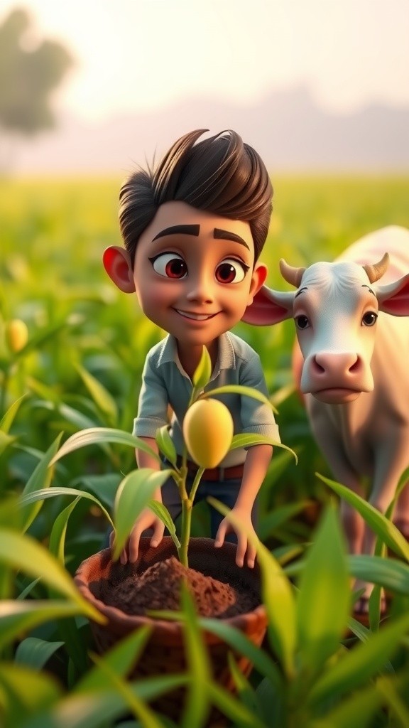 मोहन, गाय और पेड़ की कहानी