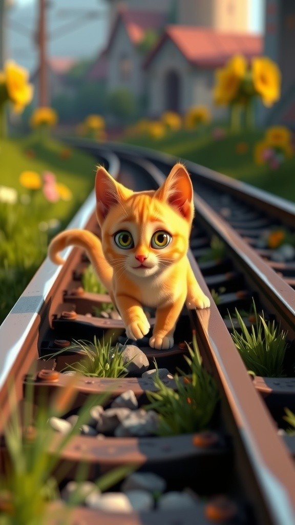 A Close Call: The Brave Rabbit Saves the Little Cat