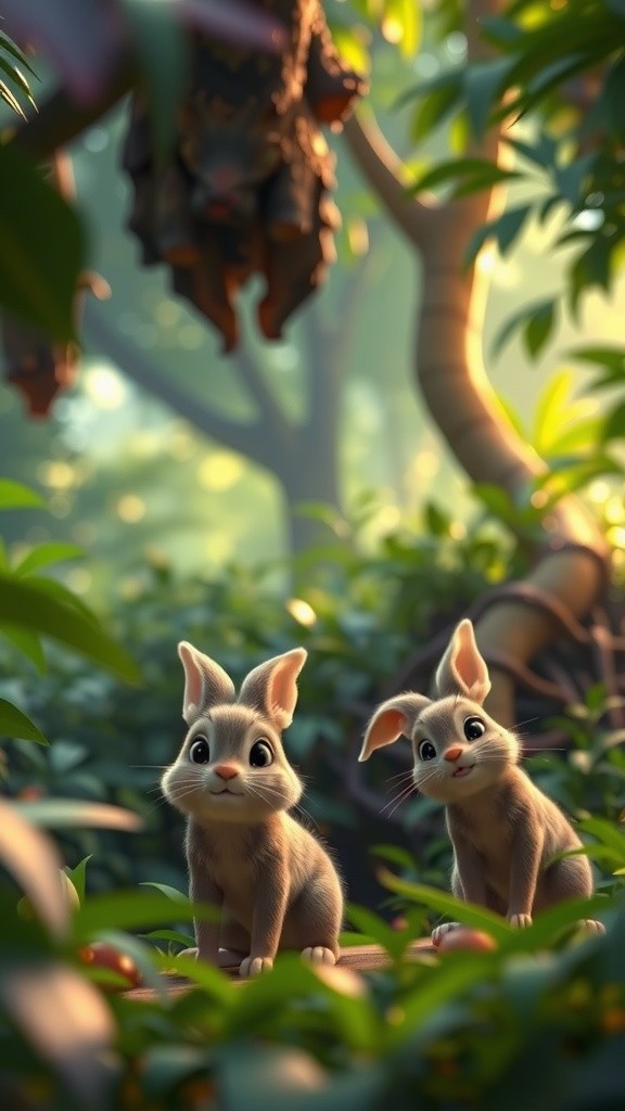 The Clever Rabbits and the Drowning Lion