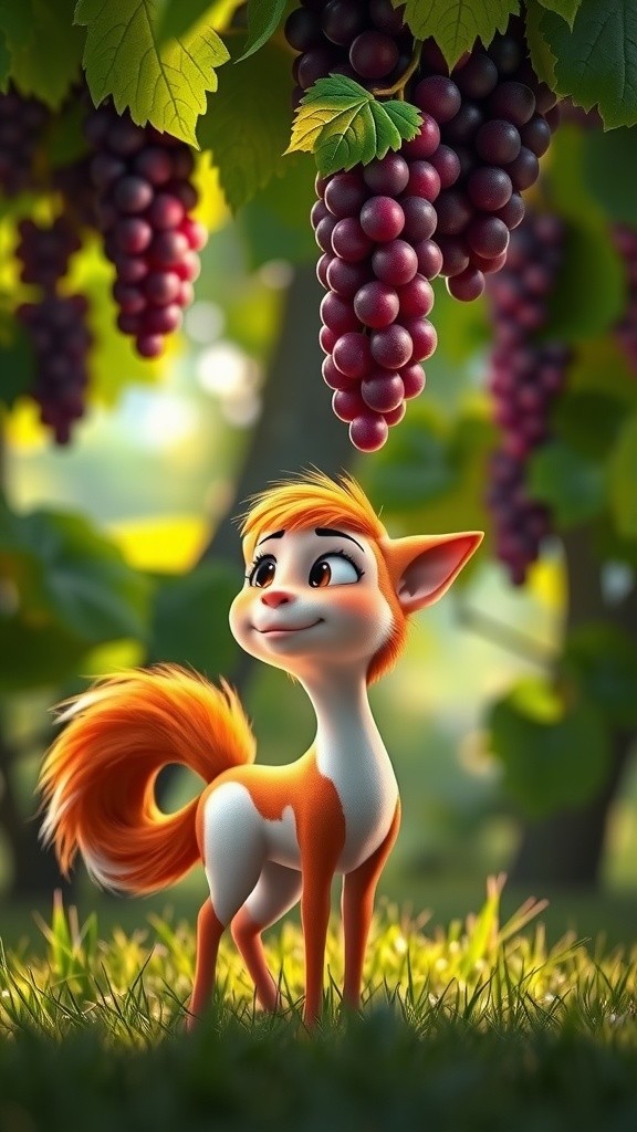 The Hungry Fox and the Grapes