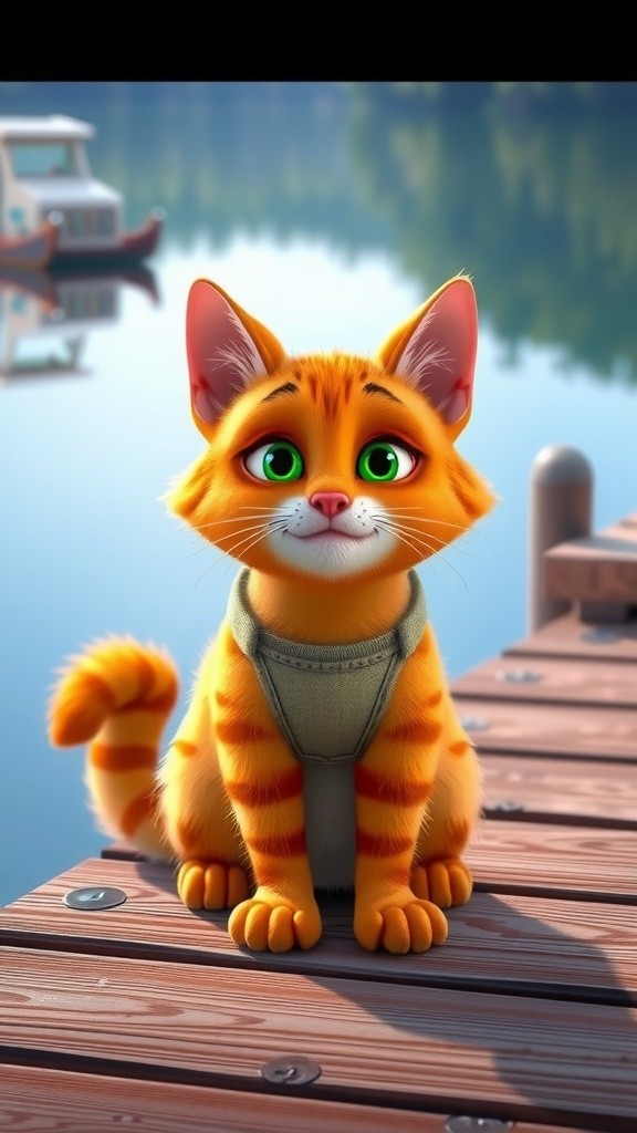 The Fishing Adventure of an Orange Tabby Cat