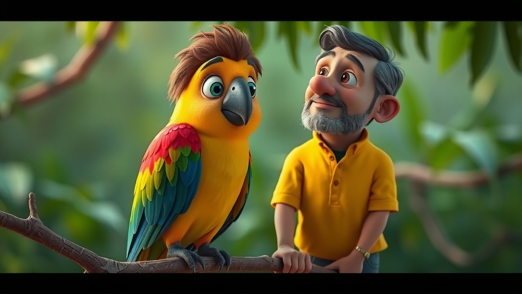 चतुर तोता और मूर्ख आदमी की मजेदार कहानी 😂🦜