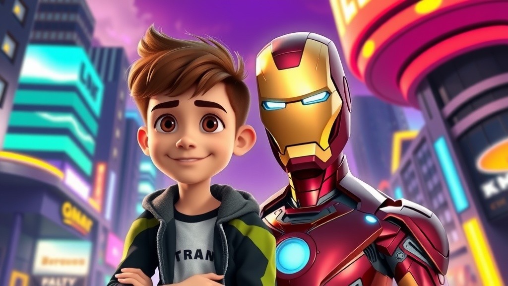Ben10 and Iron Man: A Battle Against Villains in a Futuristic Sky