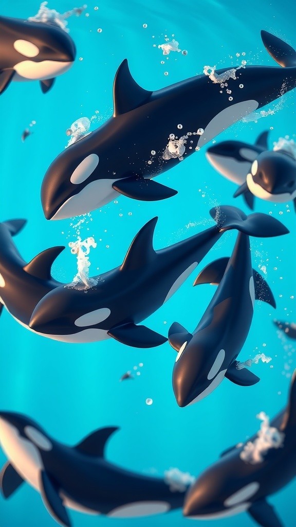 Orca Playtime: A Spectacle of Swimming and Jumping