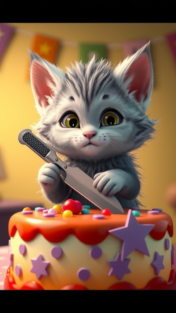 Joyful Kittens: A Cake Celebration