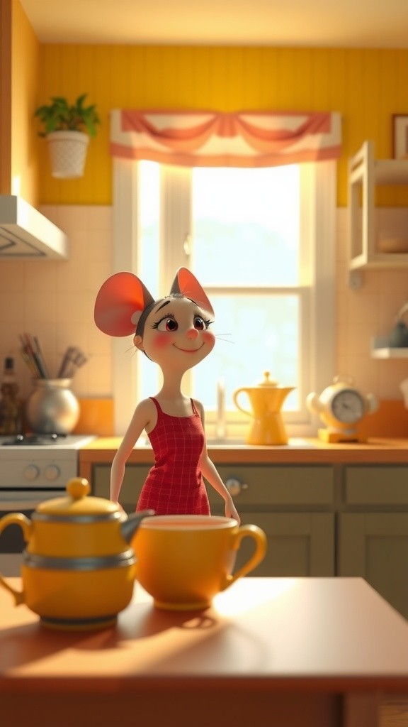 A Cozy Day in the Life of a Pink Mouse