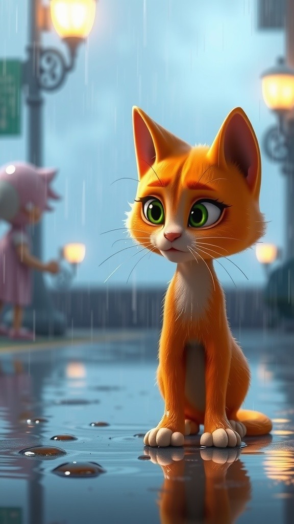 A Rainy Day Rescue: The Adventure of Two Cat Friends