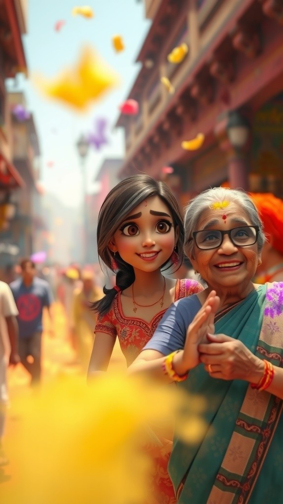 Creating Joy: Riya's Holi Celebration