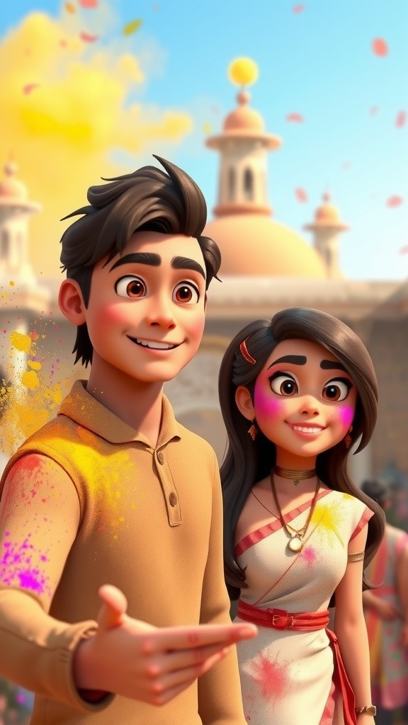 गाँव में होली: आर्यन और लीना की कहानी